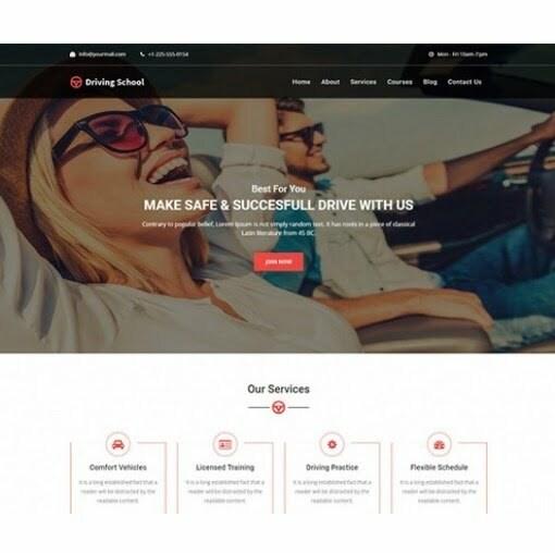 Driving School – HTML Template